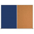 United Visual Products Single Door Radius Corkboard, 18"x24", Hea, UV7010RC-SATIN-SURF UV7010RC-SATIN-SURF